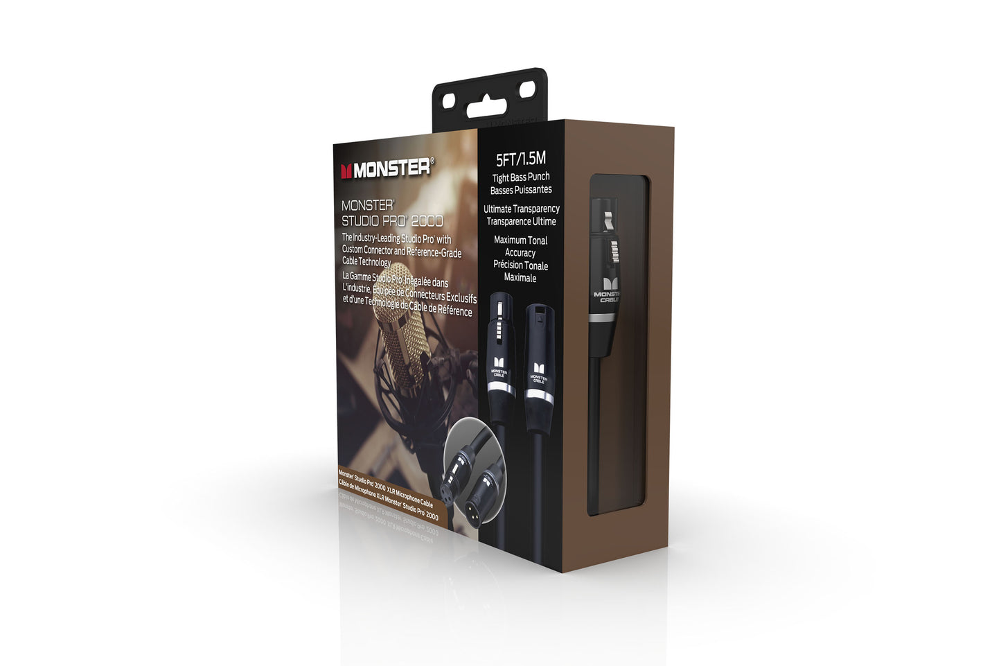 XLR-F to XLR-M mic cable — angled three-quarter view of retail box