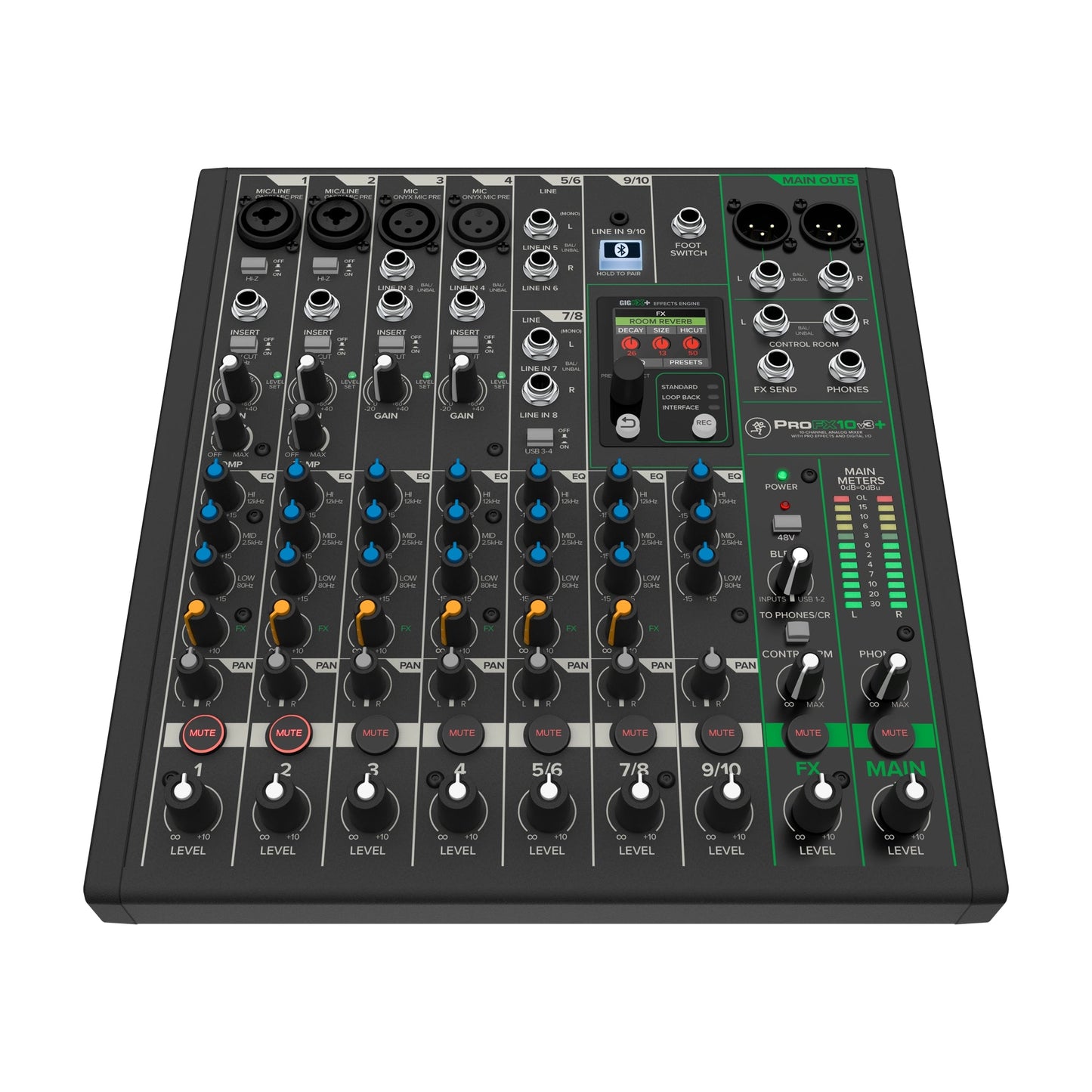 Mackie ProFX10v3+ 10-channel analog mixer with USB-C, effects and Bluetooth