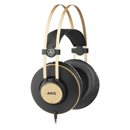 AKG K92 closed-back studio headphones in black with gold accents
