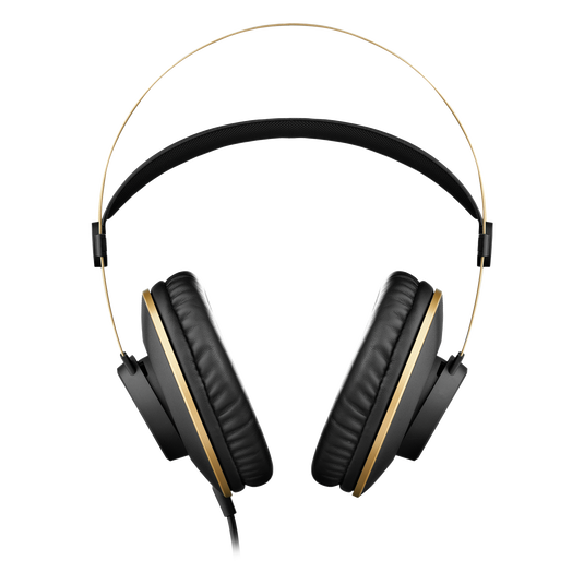 Front view of AKG K92 over-ear studio monitoring headphones