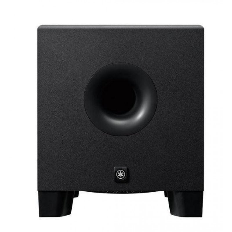Yamaha HS8S 8-inch powered studio subwoofer in black, front product view