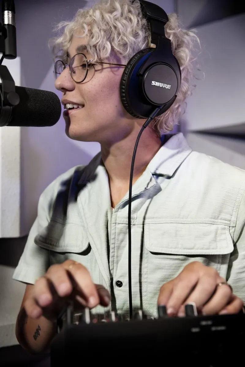 Shure SRH440A studio headphones in a professional recording workflow