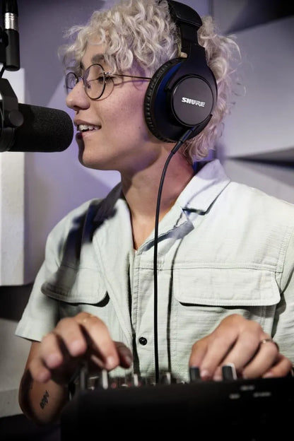 Shure SRH440A studio headphones in a professional recording workflow