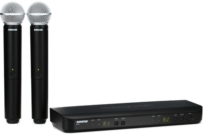 Shure BLX288/SM58 H11 dual wireless microphone system with two SM58 handheld transmitters and BLX88 receiver