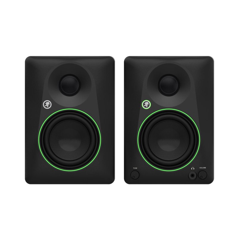 Mackie CR4.5 powered studio monitor pair in black, front product view