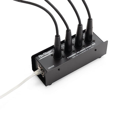 SNK4BM in use—four XLR-M connected; Ethernet run to RJ45