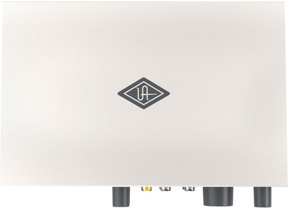 Electronic device with a logo on a white background