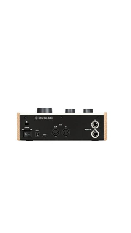 Rear view of Volt interface showing USB, MIDI, and output ports.