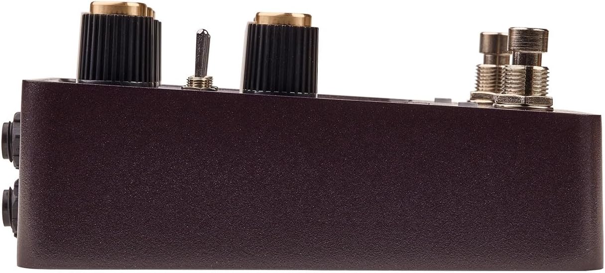 Side profile of the Universal Audio UAFX Lion ’68 amp emulator pedal showing enclosure depth and control layout