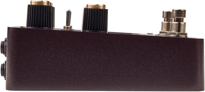 Side profile of the Universal Audio UAFX Lion ’68 amp emulator pedal showing enclosure depth and control layout
