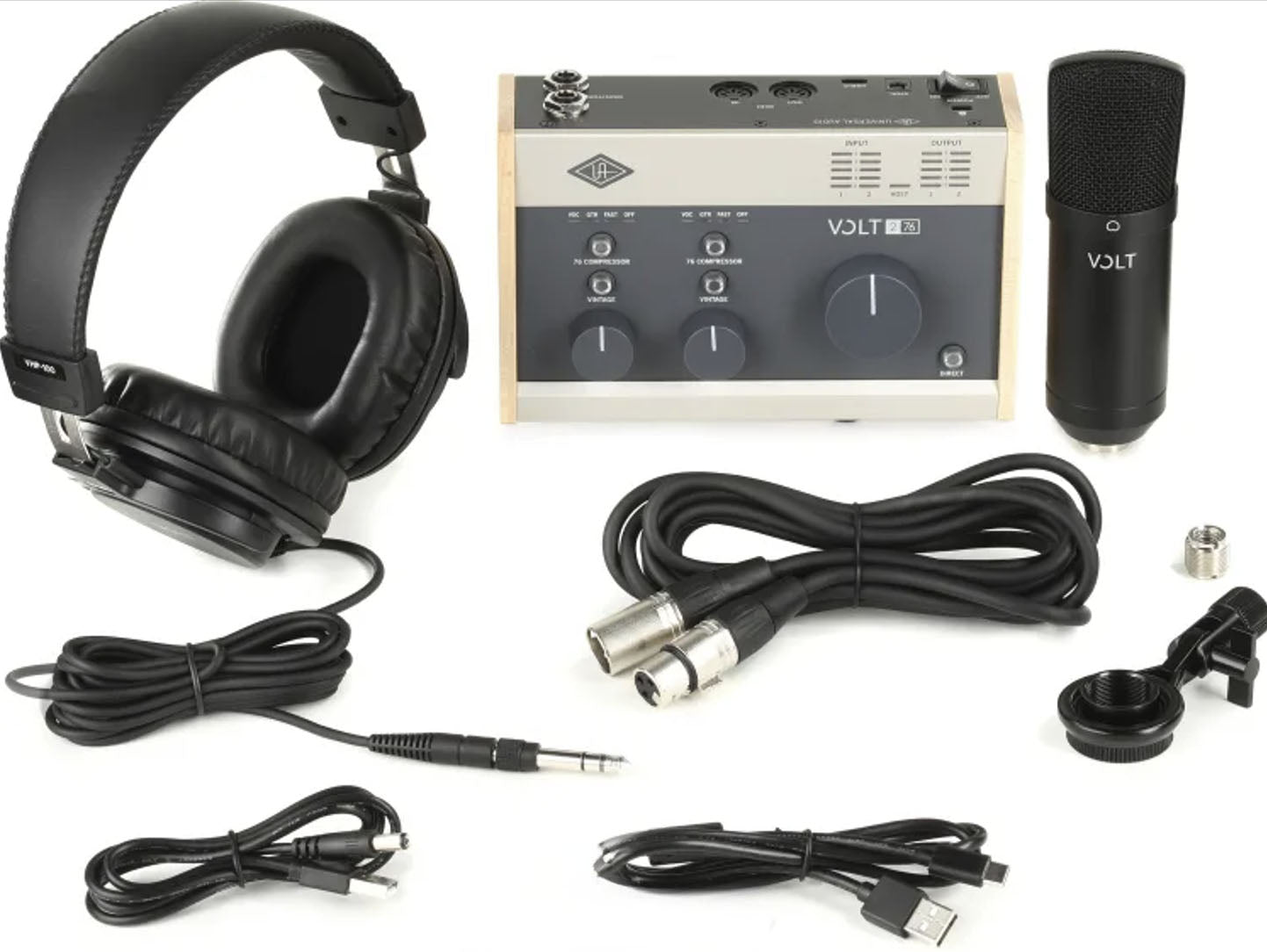 Complete home recording bundle with accessories.