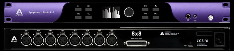 Front view of the Apogee Symphony Studio 8x8 professional audio interface