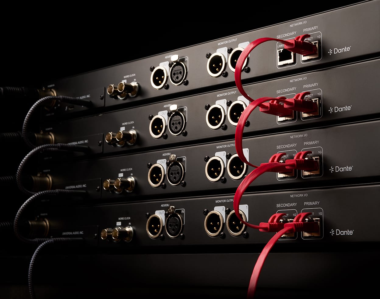 Universal Audio Apollo x16D in a professional Dante audio system