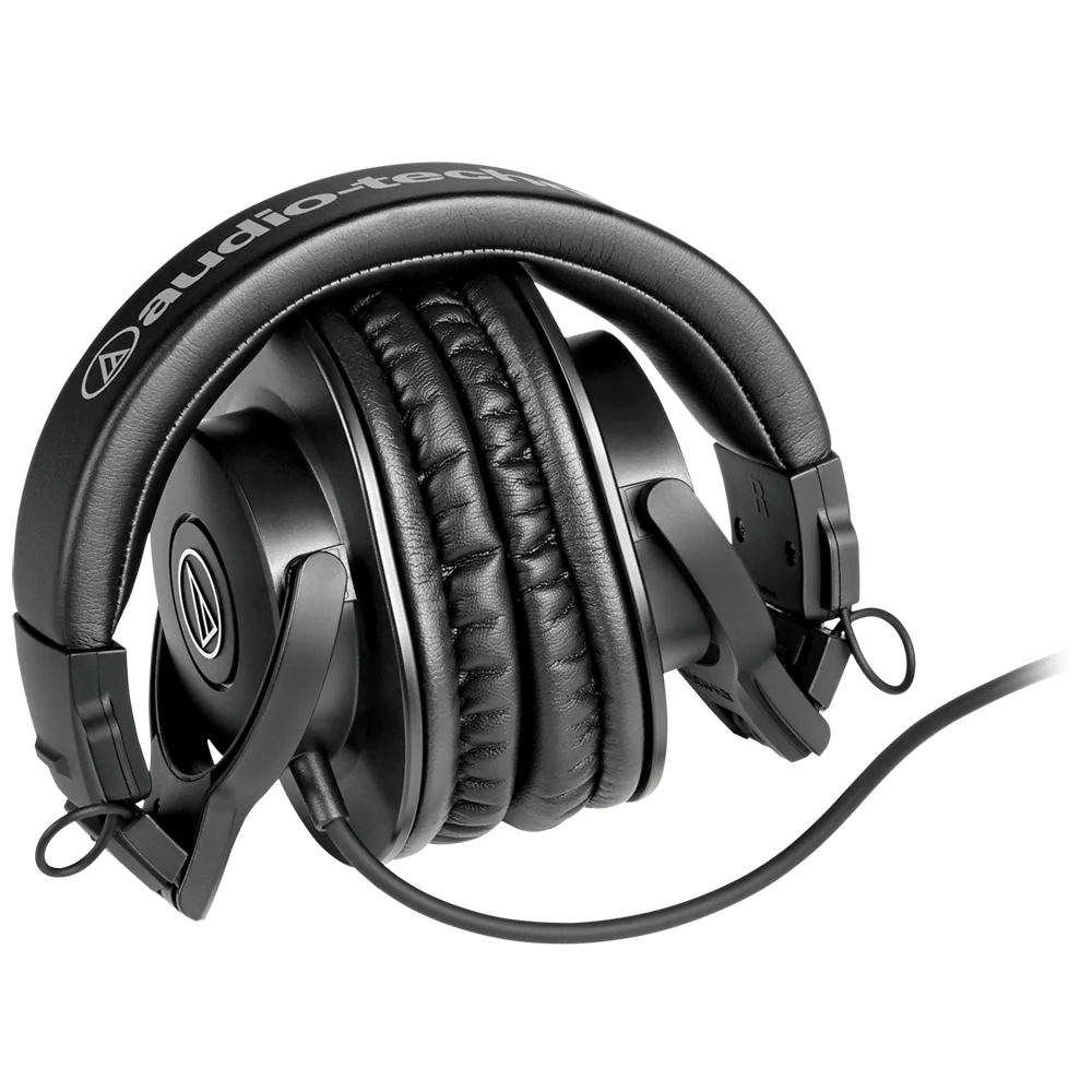 Audio-Technica ATH-M30x professional headphones folded for transport