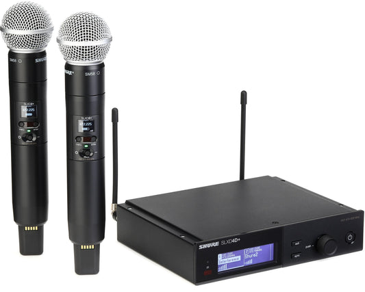 Shure SLXD24D Plus SM58 G57 dual digital wireless system with receiver and two handheld microphones