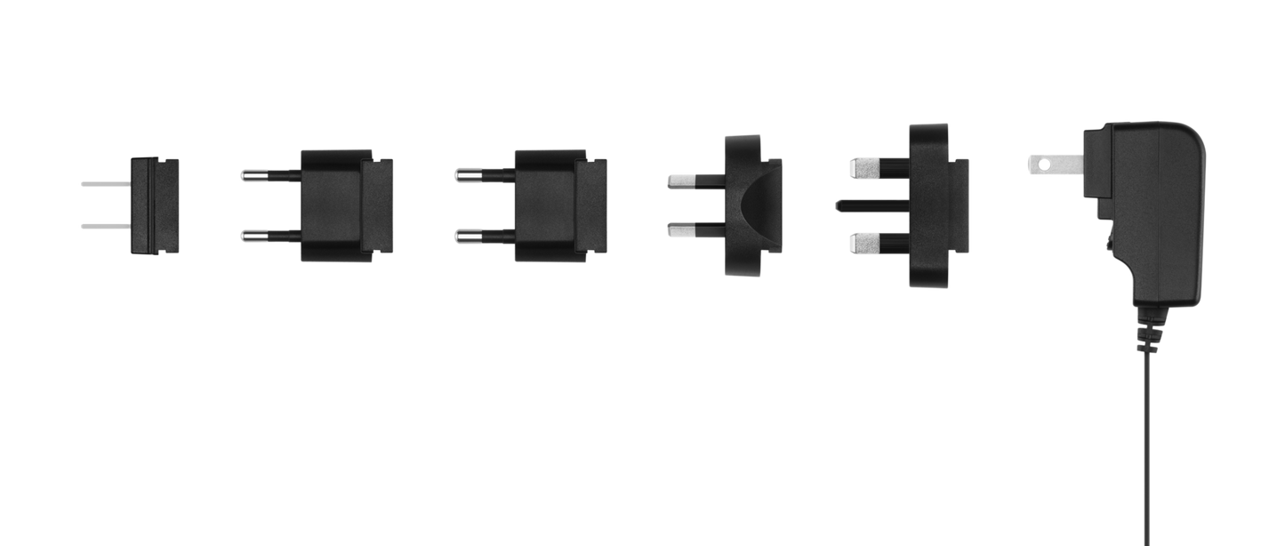 Sennheiser XSW IEM Set A power supply with interchangeable regional plug adapters