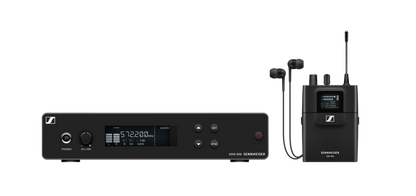 Sennheiser XSW IEM Set A wireless in-ear monitoring system with transmitter, bodypack receiver, and IE 4 earphones