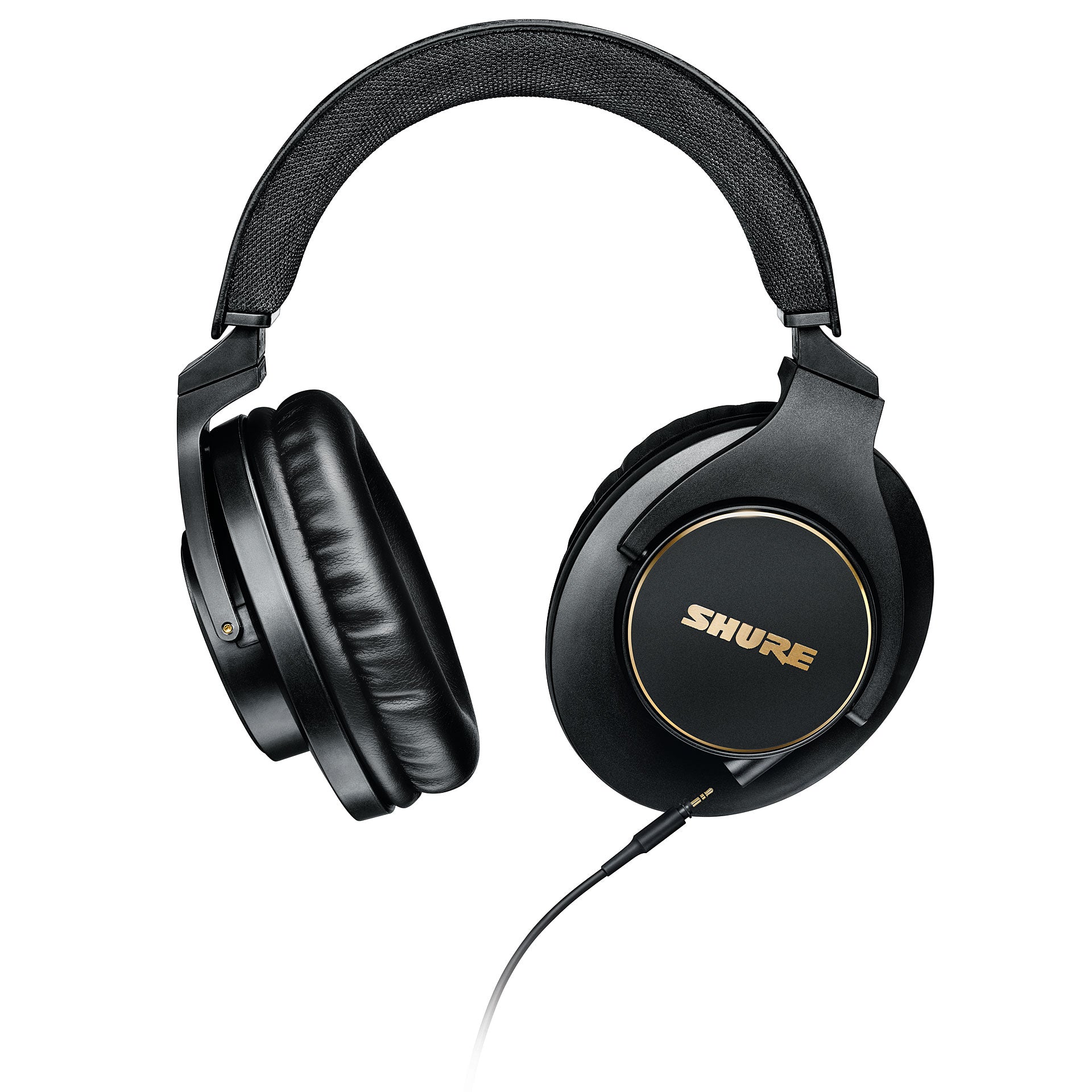 Shure SRH840A closed-back headphones showing cushioned headband and earcups