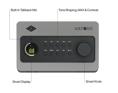 Universal Audio Volt 2 Max USB audio interface - controls and connectivity view