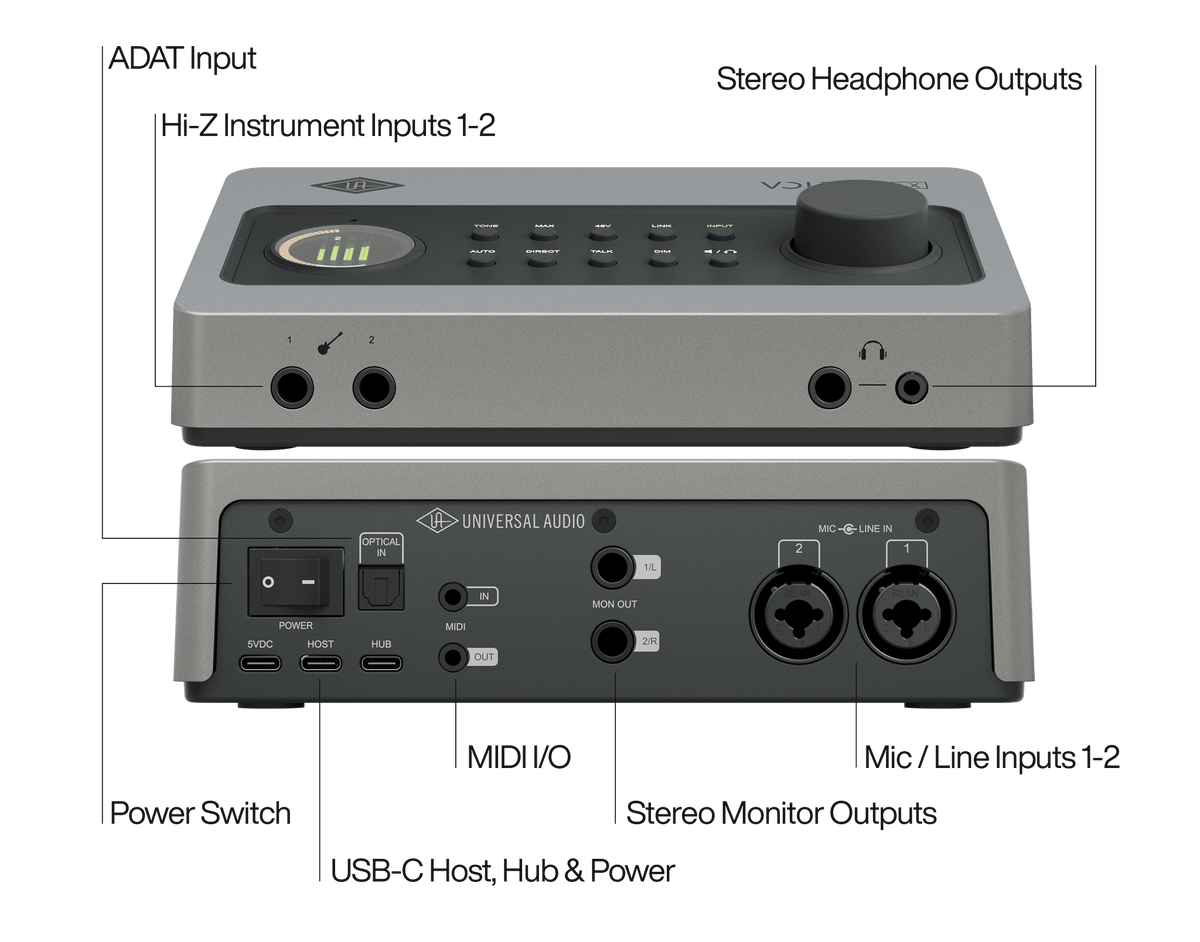 Universal Audio Volt 2 Max USB audio interface - additional hardware view