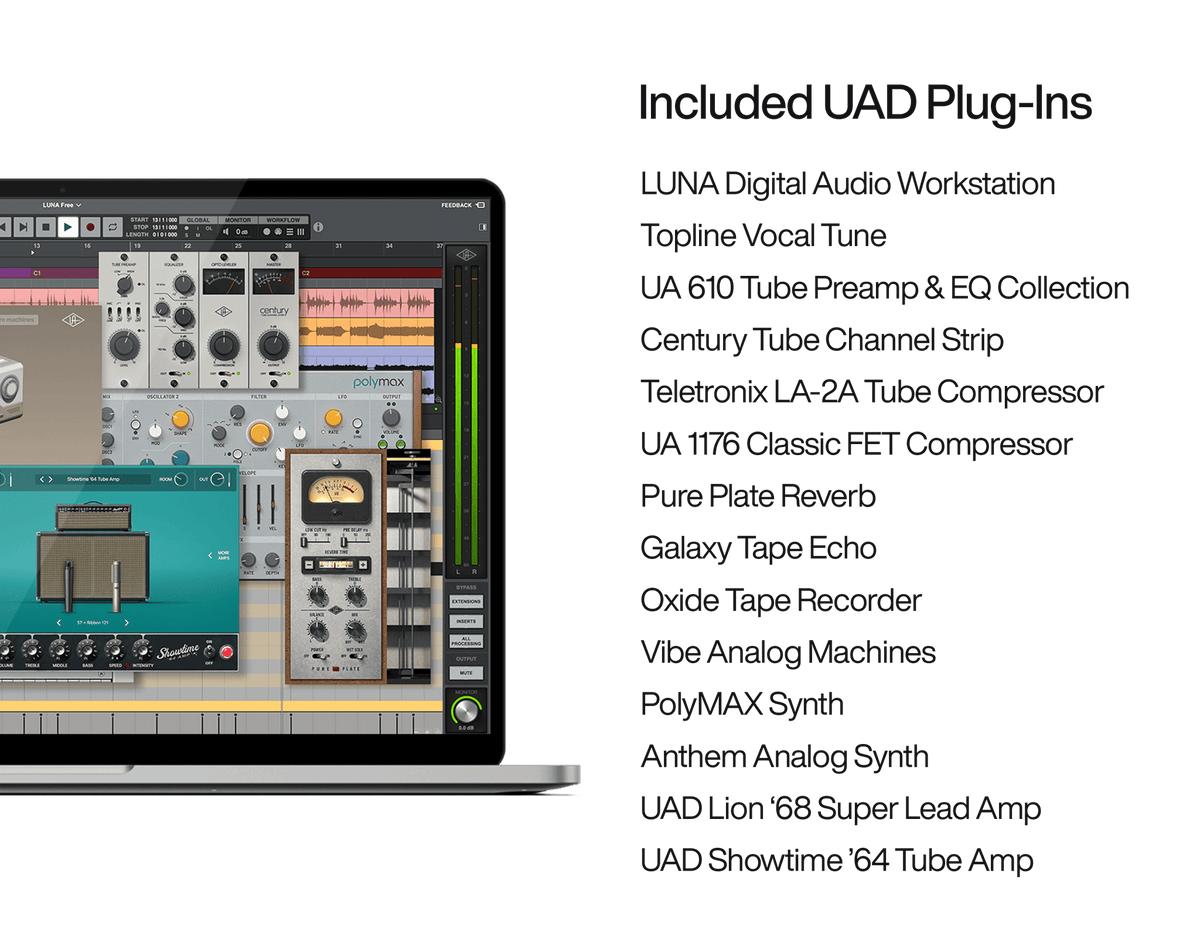 Universal Audio Volt 2 Gen 2 USB audio interface - included UAD plug-ins and LUNA software