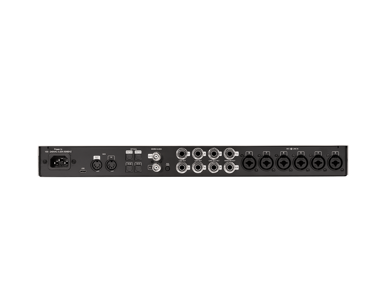 Universal Audio Volt 876 front panel with eight preamps and 76 compressors